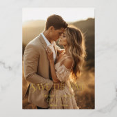 フォトセーブ・ザ・デート案内 箔招待状 (正面)