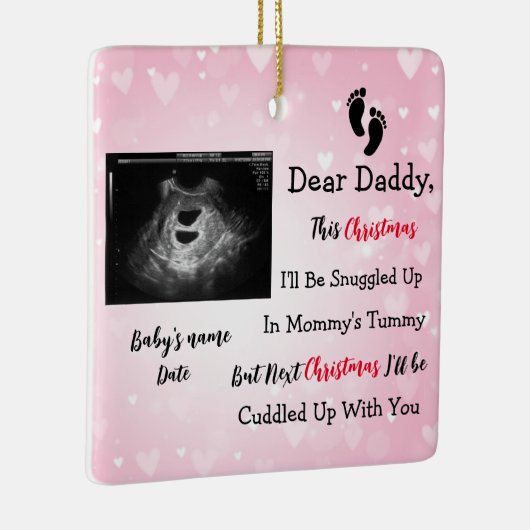 フォトソノグラム妊娠超音波告知 セラミックオーナメント (右)