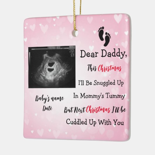 フォトソノグラム妊娠超音波告知 セラミックオーナメント (左)