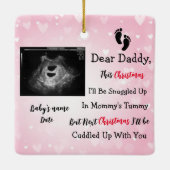 フォトソノグラム妊娠超音波告知 セラミックオーナメント (裏面)