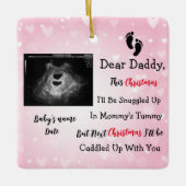 フォトソノグラム妊娠超音波告知 セラミックオーナメント (正面)