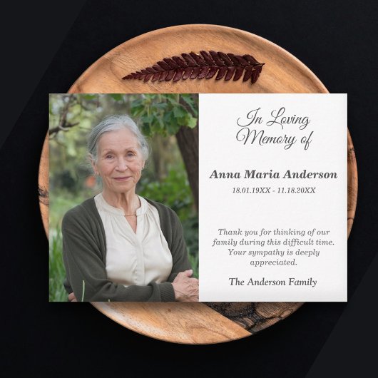 フォトソバー葬儀サンキューカード サンキューカード