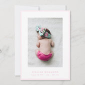 フォトソフエレガントトピンクのフレームベビー誕生 案内状 (正面)
