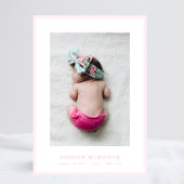 フォトソフエレガントトピンクのフレームベビー誕生 案内状