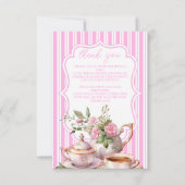 フォトソフトピンクフローラティーブライダルシャワー サンキューカード (正面)