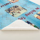 フォトソフトブルーレトロダイヤモンドパターン シェルパブランケット (3/4)