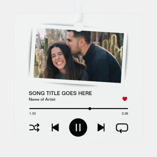 フォトソングアルバムカップル休日 メタルオーナメント (裏面)