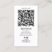 フォトソーシャルパーソナライズされたメディアのモノグラムQRコード 名刺 (裏面)