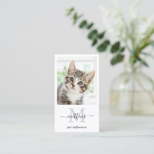 フォトソーシャルパーソナライズされたメディアのモノグラムQRコード 名刺 (スタンド正面)