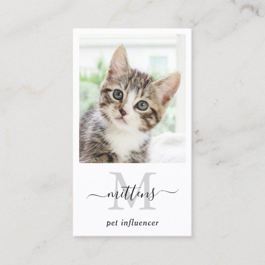 フォトソーシャルパーソナライズされたメディアのモノグラムQRコード 名刺 (正面)