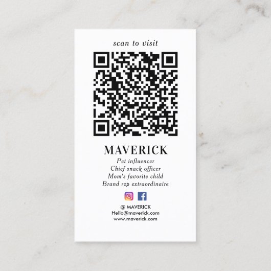 フォトソーシャルメディアの個人用設定QRコードモノグラム 名刺 (裏面)