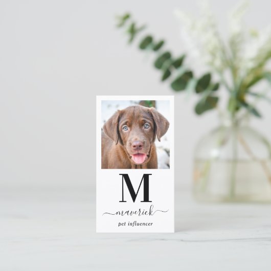 フォトソーシャルメディアの個人用設定QRコードモノグラム 名刺 (スタンド正面)