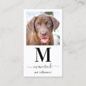 フォトソーシャルメディアの個人用設定QRコードモノグラム 名刺 (正面)