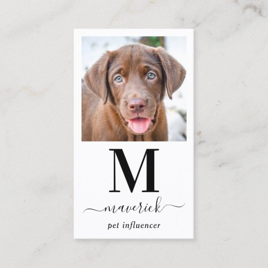 フォトソーシャルメディアの個人用設定QRコードモノグラム 名刺 (正面)