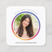 フォトソーシャルメディアインスタグラム画像縁ど円 スクエア名刺 (正面)