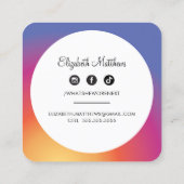 フォトソーシャルメディアインスタグラム画像縁ど円 スクエア名刺 (裏面)