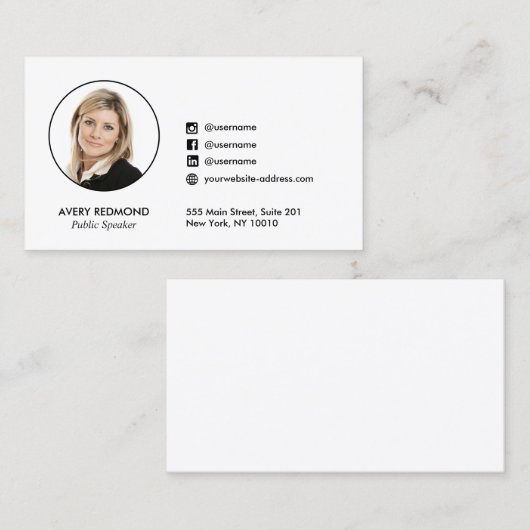 フォトソーシャルメディアネットワークの追加 名刺 (正面/裏面)