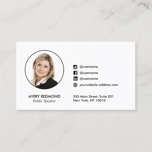 フォトソーシャルメディアネットワークの追加 名刺 (正面)