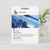 フォトソーシャルメディアバルミツワーまたはバー（ユダヤ教の）バル・ミツバー サンキューカード (スタンド正面)