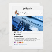 フォトソーシャルメディアバルミツワーまたはバー（ユダヤ教の）バル・ミツバー サンキューカード (正面/裏面)