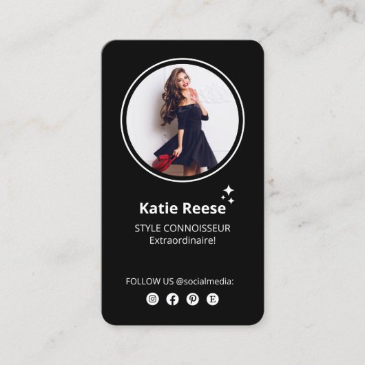 フォトソーシャルメディアブラック 名刺 (正面)