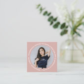 フォトソーシャルメディアInstagramモダン赤面ピンク スクエア名刺 (スタンド正面)