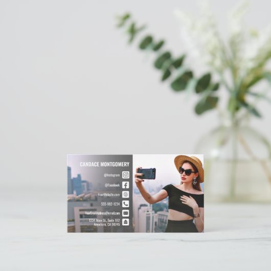 フォトソーシャルメディアVlog 名刺 (スタンド正面)