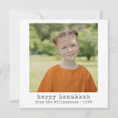 フォトタイプライターレトロブルーチェッカーボードハヌッカ シーズンカード (正面)