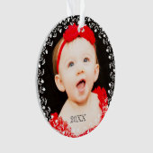 フォトタイポグラフィクリスマスオーナメント オーナメント (正面)