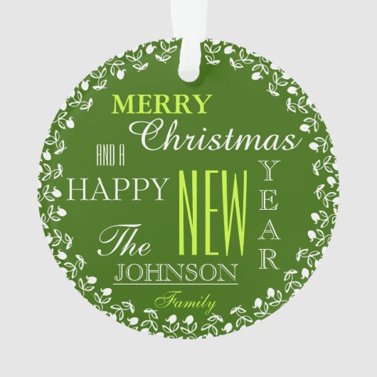 フォトタイポグラフィクリスマスオーナメント オーナメント (裏面)