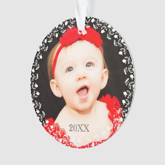 フォトタイポグラフィクリスマスオーナメント オーナメント (正面)