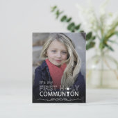 フォトタイポグラフィコミュニオン – はがき招待状 インビテーションポストカード (スタンド正面)