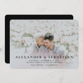 フォトタイポグラフィシンプルゲイ日付を保存結婚する (正面/裏面)