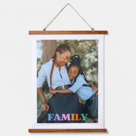 フォトタイポグラフィファミリーモダンシンプル 吊り下げ型タペストリー