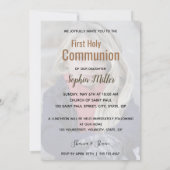 フォトタイポグラフィファースト・ホリー・コミュニオン – 招待状 (裏面)
