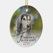 フォトタイポグラフィメモリアルクリスマス セラミックオーナメント (右)