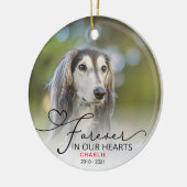 フォトタイポグラフィメモリアルクリスマス セラミックオーナメント (左)