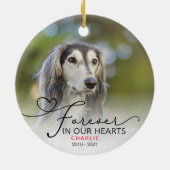 フォトタイポグラフィメモリアルクリスマス セラミックオーナメント (裏面)