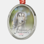 フォトタイポグラフィメモリアルクリスマス メタルオーナメント (左)