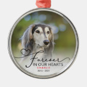 フォトタイポグラフィメモリアルクリスマス メタルオーナメント (正面)