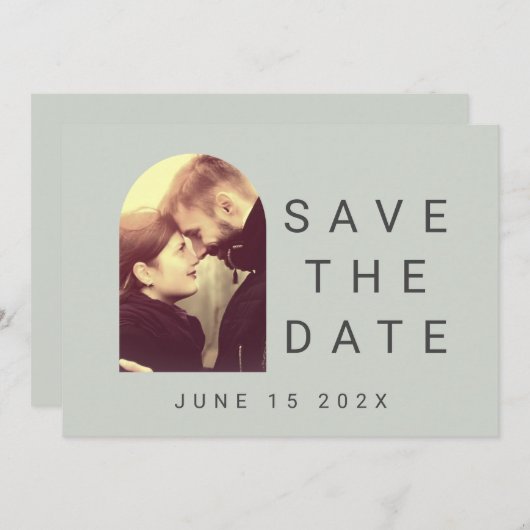 フォトタイポグラフィ赤面の日付の保存 セーブザデート (正面/裏面)