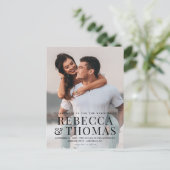 フォトタイモダンプオーバーレイ結婚の種類 インビテーションポストカード (スタンド正面)