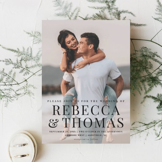 フォトタイモダンプオーバーレイ結婚の種類 招待状