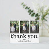 フォトタイモダンプライター文字結婚の感謝 ポストカード (スタンド正面)