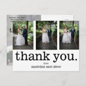 フォトタイモダンプライター文字結婚の感謝 ポストカード (正面/裏面)