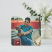 フォトタブ卒業マルーンパーティの招待状カード 招待状 (スタンド正面)