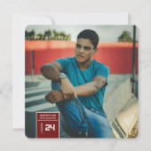 フォトタブ卒業マルーンパーティの招待状カード 招待状 (正面)