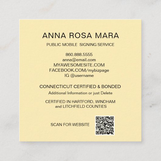 *～*フォトタリーフォトメタルパープル署名エージェントスクエア スクエア名刺 (裏面)