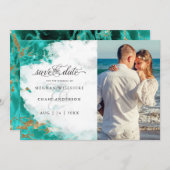 フォトターコイズ水彩Geode BarefootBride™ (正面/裏面)