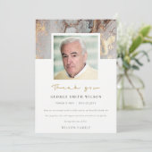 フォトダスクグレー金ゴールド瑪瑙悔やみや弔慰メモリアル サンキューカード (スタンド正面)